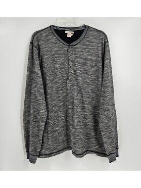 Carbon2Cobalt Men’s XL Navy Heather Cotton Henley Shirt